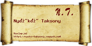 Nyókó Taksony névjegykártya